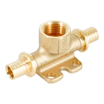 Тройник РЕХАУ Rautitan MX Дн20х1/2″х20 Ру10 для труб из сшитого полиэтилена, настенный, присодинение - аксиальное/внутренняя резьба, корпус - латунь DZR