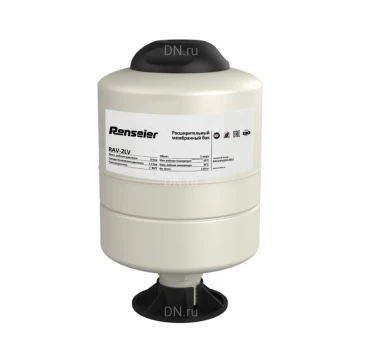 Бак мембранный Renseier RAV-35LV Ру10 35л вертикальный на ножках, резьба 1” BSPT, корпус - сталь, цвет - белый