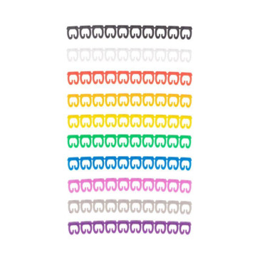 Комплект маркеров REXANT символы «0-9»‎ для кабеля 4.0–6.0 кв.мм разноцветные, 100 шт