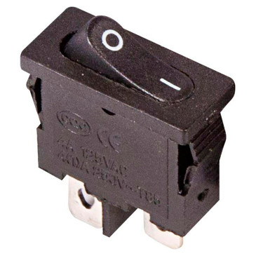 Выключатель клавишный Rexant RWB-103 ″ON-OFF″ Mini, 2 контакта 6А, 250В, IP30, цвет – черный