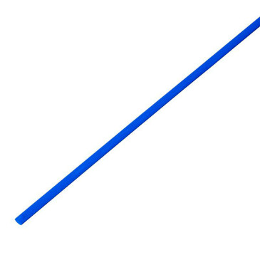 Трубка термоусадочная REXANT ТУТ нг Дн3/1.5 L=1 м тонкостенная, с подавлением горения, диаметр до усадки 3 мм, диаметр после усадки 1.5 мм, материал - полиолефин, коэффициент усадки - 2:1, цвет - синий