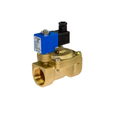 Клапан электромагнитный Ридан EV220R Ду15 Ру16 непрямого действия, корпус - латунь, уплотнение - EPDM, присоединение - внутренняя резьба 1/2″, нормально-закрытый, перепад давления 0.5-12бар, катушка - 24В DC