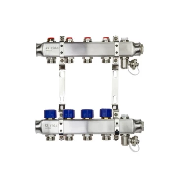 Коллекторная группа Ридан SSM-R 1″ Ду25 Ру10 выходов 2х3/4″, с кронштейнами, корпус - нержавеющая сталь Коллекторная группа Ридан SSM-R 1″ Ду25 Ру10 выходов 2х3/4″, с кронштейнами, корпус - нержавеющая сталь