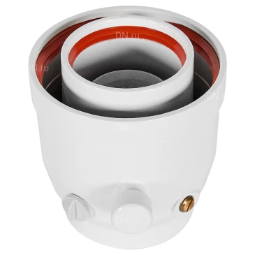Адаптер ROMMER RCA-8125-000102 соединительный с Ду60х100 на Ду80х125 традиционный коаксиальный, материал - алюминий, с конденсатоотводом и инспекцией