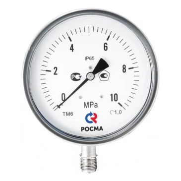 Мановакуумметр Росма ТМВ-621Р.00 (-0.1-0.15МПа) M20x1.5 1.0 коррозионностойкий виброустойчивый (готовый к гидрозаполнению) 160мм, тип - ТМВ-621Р, радиальное присоединение, -0.1-0.15МПа, резьба M20x1.5, класс точности 1.0
