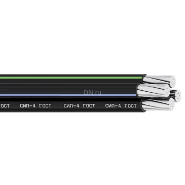 Провод Россия СИП-4 4х16, количество жил - 4, напряжение - 0.6/1кВ, сечение жилы - 16мм2, материал изоляции - сшитый полиэтилен
