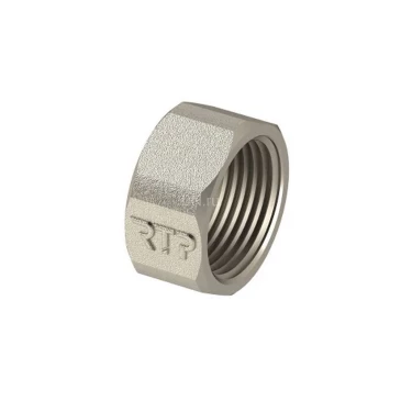 Заглушка РосТурПласт 1 1/4″ Ду32 Ру25 корпус - латунь, покрытие - никель, присоединение - внутренняя резьба