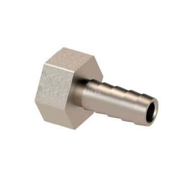 Штуцер РосТурПласт Ду12x1/2″ Ру40 для шланга, корпус - латунь, покрытие - никель, присоединение - аксиальное/внутренняя резьба Штуцер РосТурПласт Ду12x1/2″ Ру40 для шланга, корпус - латунь, покрытие - никель, присоединение - аксиальное/внутренняя резьба