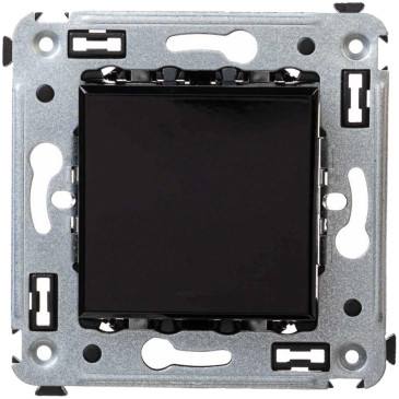 Выключатель одноклавишный DKC СП Avanti Черный квадрат 16А, IP20, цвет - черный
