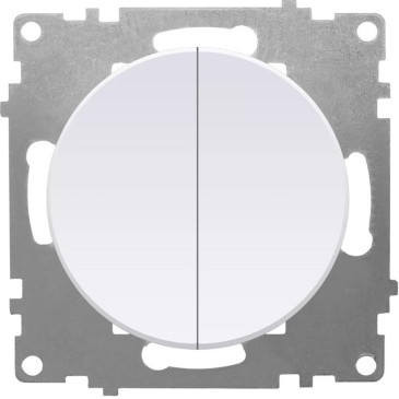 Выключатель двухклавишный OneKeyElectro СП Florence 10А, IP20, механизм, цвет - белый