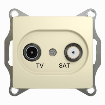 Розетка телевизионная Systeme Electric Glossa оконечная TV/SAT 1-местная скрытой установки 1дБ, механизм, цвет - бежевый