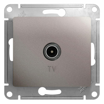 Розетка телевизионная Systeme Electric Glossa TV коннектор, механизм, цвет - платина