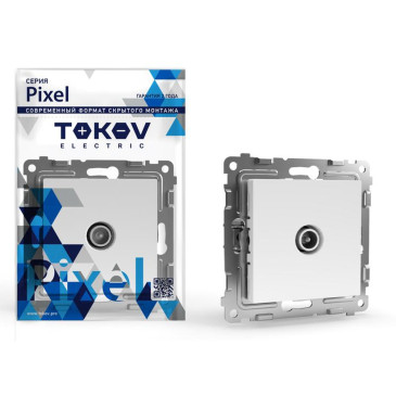 Коннектор TOKOV ELECTRIC Pixel TV, механизм скрытой установки, цвет - белый