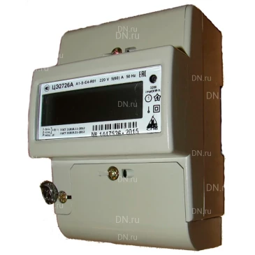 Счетчик электроэнергии однофазный СПбЗИП ЦЭ2726А.A1.S.E4.5/ 60.R01, напряжение питания - 230В, 50Гц, количество тарифов - 4, класс точности - 1, на DIN-рейку