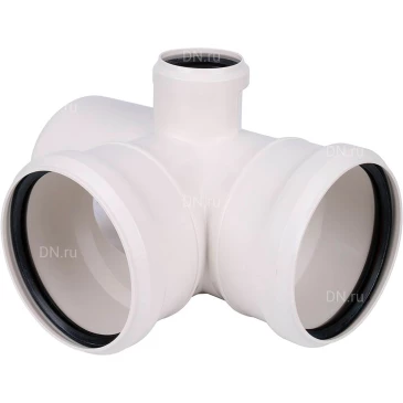 Крестовина полипропиленовая двухплоскостная SINIKON Комфорт Плюс 110x110x50 87° левая бесшумная для внутренней канализации