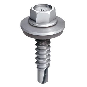 Шуруп самосверлящий EJOT SAPHIR JT3-2H-Plus-5.5х25 E16 диаметр 5.5мм, длина 25мм, толщина соединительных деталей 0-7мм, материал - нержавеющая сталь А2, уплотнительная шайба E16, упаковка - 500шт