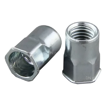 Заклепка резьбовая SORMAT M6 полушестигранная с уменьшенным бортом, толщина скрепляемого материала 1-3.5мм, длина - 16мм, материал - сталь, упаковка - 500шт