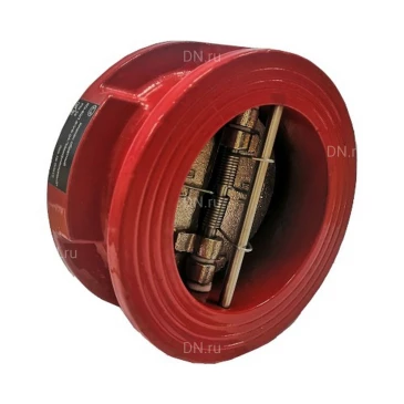 Клапан обратный пожарный Спецавтоматика КО 125/1,6-УФ.О4-Межфланцевый Ду125 Ру16 одностворчатый, створки - чугун, корпус - чугун, цвет - красный