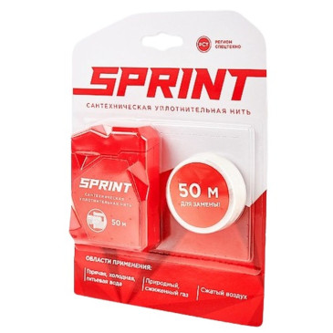 Нить уплотнительная Sprint бокс+катушка 2x50 м, в блистере