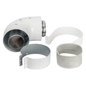 Адаптер STOUT SCA-6010-230190 угловой с Ду60х100 на Ду60х100 90° коаксиальный, материал - алюминий, для Vaillant, Protherm NEW