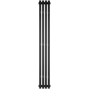 Радиатор стальной трубчатый STOUT STQV4017504RAL1T103S9005 TUBE QUADRO, боковое подключение G1/2, 4 секции, цвет - черный матовый муар, кронштейны в комплекте