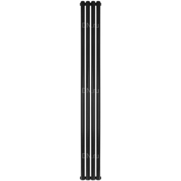 Радиатор стальной трубчатый STOUT STR40117504RAL9005 TUBE ROUND, боковое подключение G1/2, 4 секции, цвет - черный, кронштейны в комплекте