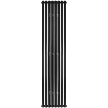 Радиатор стальной трубчатый STOUT STR40117508RAL9005 TUBE ROUND, боковое подключение G1/2, 8 секций, цвет - черный, кронштейны в комплекте