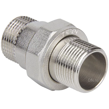 Американка TEBO 3/4″ Ду20 Ру40 прямая, корпус - латунь никелированная, наружная резьба