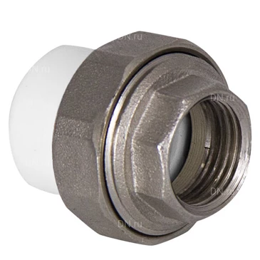 Муфта разъемная TEBO TR-TB Дн63x2″ Ру20 комбинированная, материал - полипропилен, присоединение - под приварку / американка ВР, уплотнение - O-ring, цвет - белый