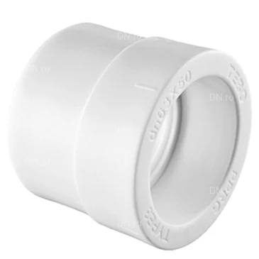 Муфта переходная TEBO C-TB Дн63/32 Ру20, материал - полипропилен, присоединение - сварка ВР/НР, цвет - белый