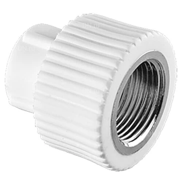 Муфта TEBO C-TB Дн25x1/2″ Ру20 комбинированная, материал - полипропилен, присоединение - внутренняя резьба / сварка, цвет - белый