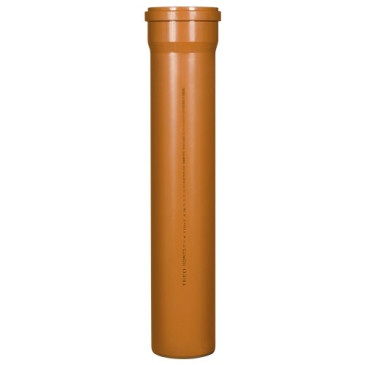 Труба TEBO SN4 Дн160х4.9 мм, длина 5000 мм, полипропиленовая, для наружной канализации, с раструбом