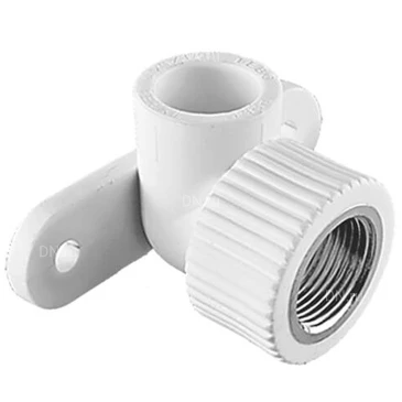 Угольник TEBO Дн25х1/2″ Ру20 комбинированный, внутренняя резьба/сварка, с креплением, корпус - полипропилен PP-R, белый