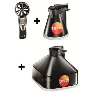 Термоанемометр Testo 417 Комплект-2 (с набором воронок и выпрямителем потока) с поверкой , диапазон измерения скорости воздушного потока - 0.3-20м/с, диапазон измеряемых температур от 0 до +50°C