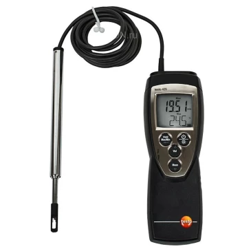 Термоанемометр Testo 425 c поверкой, диапазон измерения скорости воздушного потока - 0-20м/с, диапазон измеряемых температур от -20 до +70°C