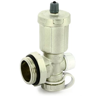 Фитинг концевой Uni-Fitt 1″ Ду25 Ру10 для коллекторных групп, с автоматическим воздухоотводчиком, материал - латунь никелированная, страна - Италия