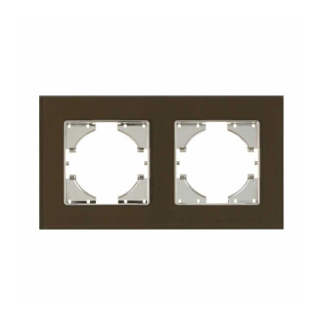 Рамка GUSI ELECTRIC Ugra 2П 2 поста, степень защиты IP20, корпус - стекло, цвет - коричневый