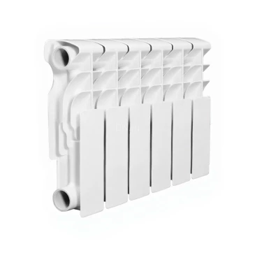 Радиатор биметаллический секционный VALFEX BASE Bm 350, межосевое расстояние - 350мм, 8 секций, теплоотдача - 1056Вт, боковое подключение, универсальное, цвет - белый