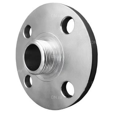 Фланец плоский ВФЗ Ду100 Ру16 с резьбовым хвостовиком, наружная резьба, корпус - оцинкованная сталь