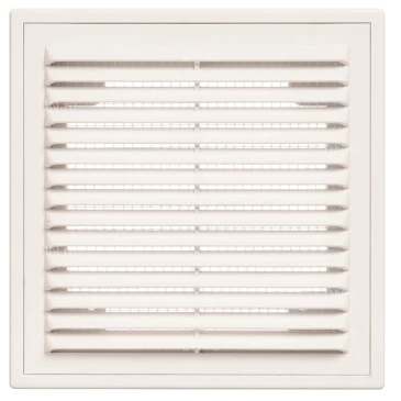 Решетка вентиляционная VIENTO ВР 210х210мм вытяжная квадратная, с рамкой, материал - АБС-пластик, цвет - белый