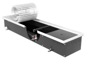 Конвектор внутрипольный Wilma Vitron с принудительной конвекцией 24В 80х260х1900 корпус – алюминий, тип решетки – перфорированная, теплоотдача – 1900Вт, отапливаемая площадь – 18м2, с вентилятором, боковое подключение