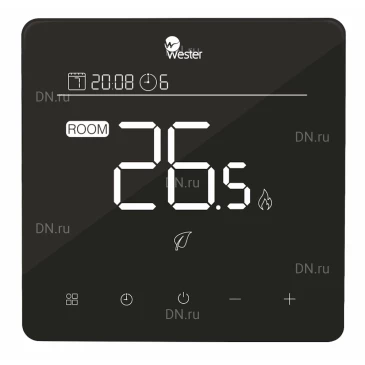Термостат электронный программируемый Wester RT66PB, черный