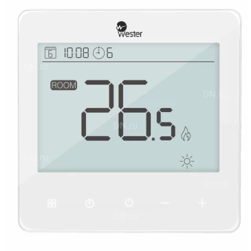Термостат электронный программируемый Wester RT66PW, белый