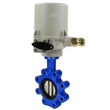 Затвор дисковый поворотный DN.ru WBV1631N-2W-Fb-H Ду50 Ру16 LUG корпус - чугун QT450, диск - нержавеющая сталь 304, уплотнение - NBR, межфланцевый, с электроприводом ГЗ-ОФВ-45/11К 380В