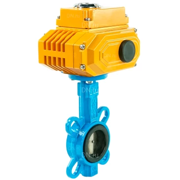 Затвор дисковый поворотный DN.ru WBV1413E-2W-Fb-H Ду250 Ру16, корпус - чугун GGG50, диск - чугун GGG40, уплотнение - EPDM, с электроприводом DN.ru-040 220В
