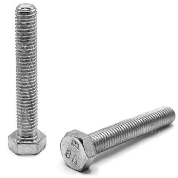 Болт шестигранный ZITAR М8х60 с полной резьбой, корпус - сталь, оцинкованный, класс прочности 8.8, весовой, фасовка - 25кг, DIN 933