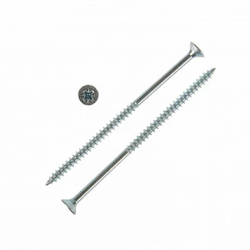 Шуруп для дерева ZITAR 5х100мм 1300шт, головка - потайная, диаметр - 5мм, длина - 100мм, материал - углеродистая сталь, покрытие - белый цинк, упаковка - 1300шт