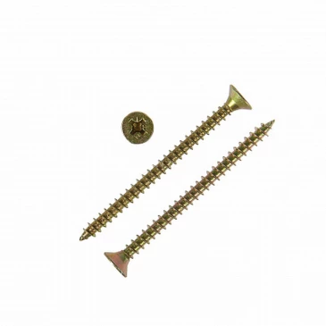 Шуруп для дерева ZITAR 6х80мм 1500шт, головка - потайная, диаметр - 6мм, длина - 80мм, материал - углеродистая сталь, покрытие - желтый цинк, упаковка - 1500шт