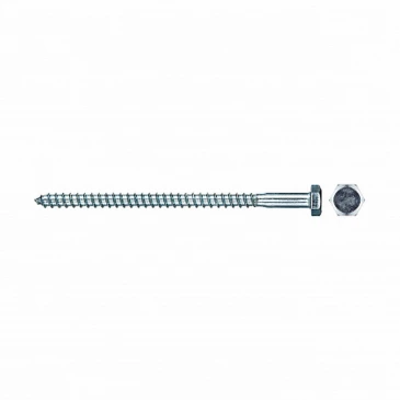 Шуруп-болт (глухарь) ZITAR 6х110мм 1200шт, головка - шестигранная, диаметр - 6мм, длина - 110мм, материал - углеродистая сталь, покрытие - цинк, упаковка - 1200шт, DIN571