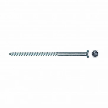 Шуруп-болт (глухарь) ZITAR 6х140мм 1000шт, головка - шестигранная, диаметр - 6мм, длина - 140мм, материал - углеродистая сталь, покрытие - цинк, упаковка - 1000шт, DIN571